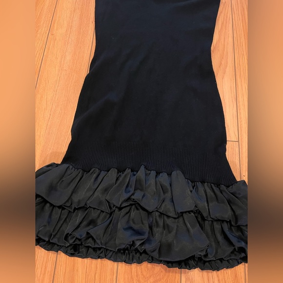 Bebe black mini silk bottom ruffle dress - Picture 4 of 4